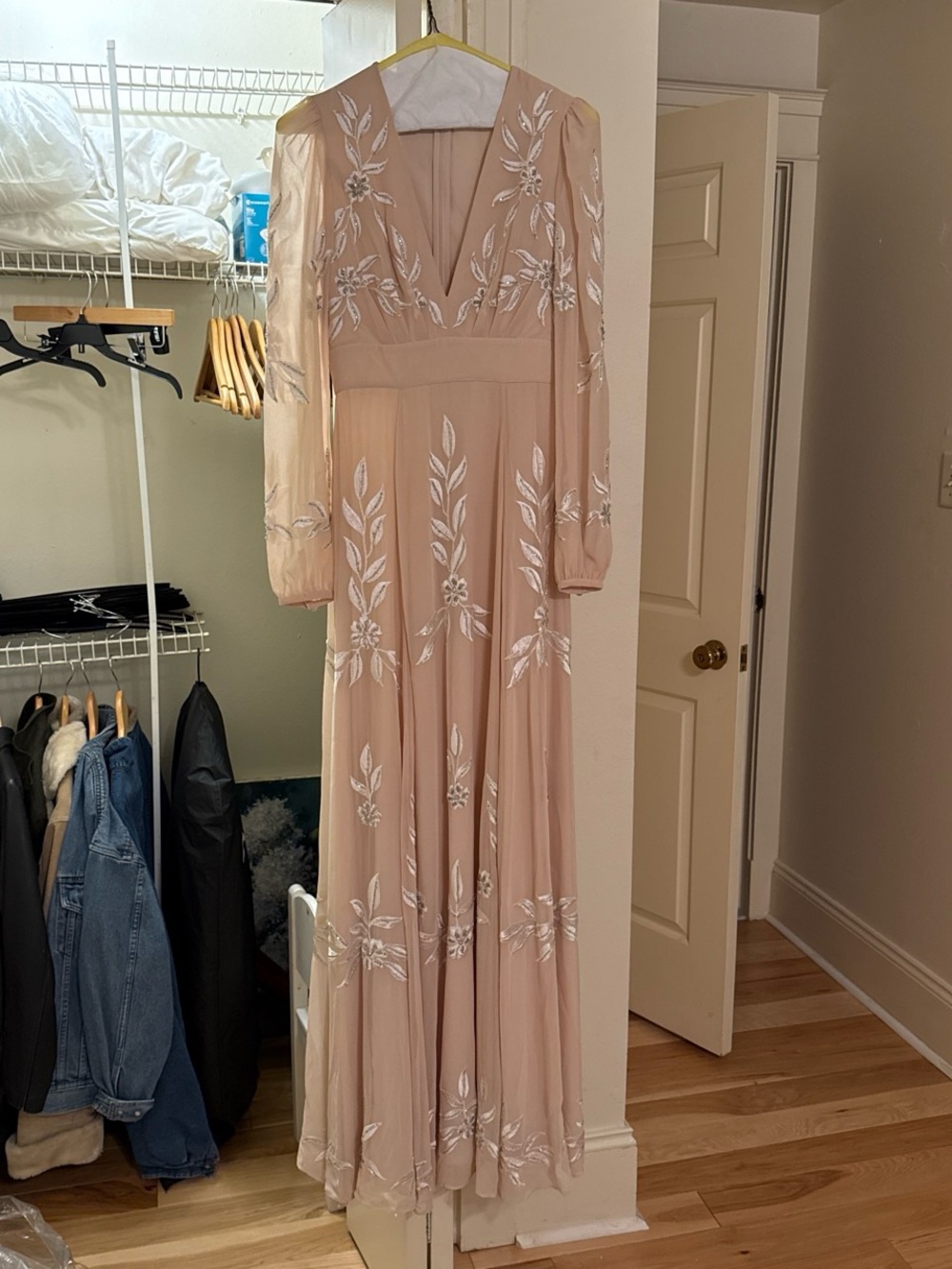 BHLDN Blush Belize embroidered gown